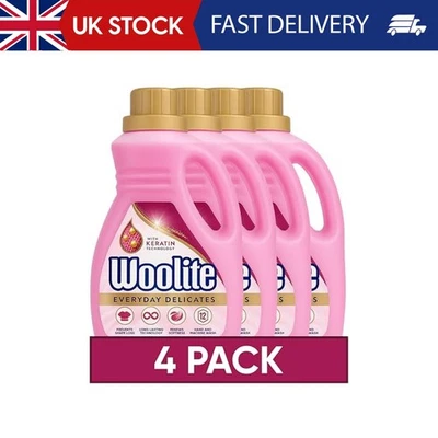 Woolite Laundry Detergent Liquid, 750ml, Pack of 4, For Delicates, Hand & Machin