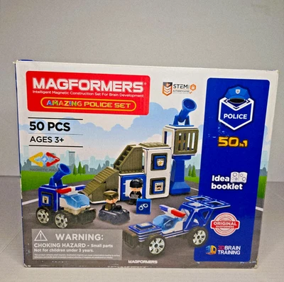MAGFORMERS Amazing Police Set – 50 PCS Magnetic STEM Toy – Ages 3+ – NEW in Box - Image 1 of 4
