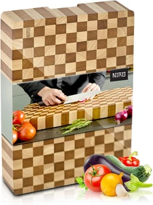 Tagliere Da Cucina Professionale XXL in Legno 100% Pará Naturale Rubberwood, SPE - Foto 1 di 12