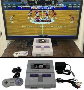 Super Nintendo SNES Console Bundle OEM W/ Controller & 1 Game All Cables TESTED - Picture 1 of 23