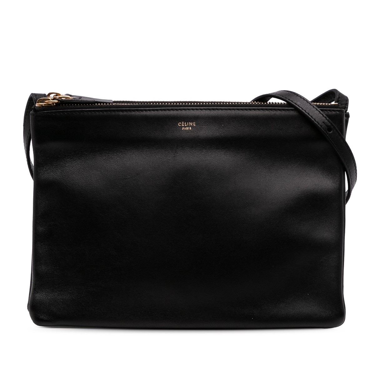 美品✨CELINE Trio Large 2way ショルダーバッグ クラッチ ☆Celine☆キュイール トリオンフ チェーン付きクラッチバッグ