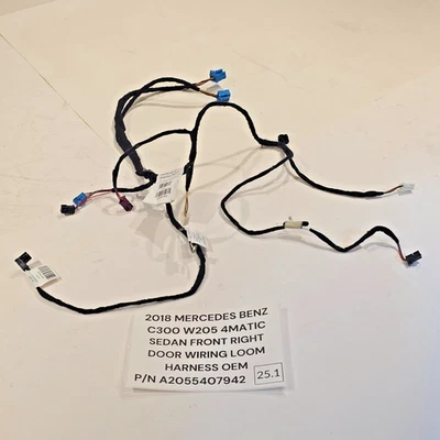 15-18 MERCEDES C300 W205 SEDAN FRONT RIGHT WIRING LOOM HARNESS A2055407942 OEM - Image 1 of 4