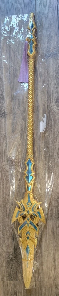 Halloweeen Costume Gold & Blue Fantasy Sword Prop with Purple Tassel Cosplay  - Image 1 of 4