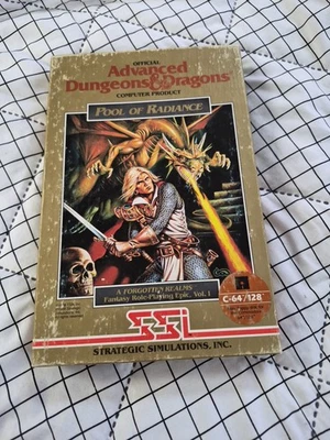 Advanced Dungeons & Dragons-Pool of Radiance-Commodore 64/128, Vintage 1990  - Image 1 of 4