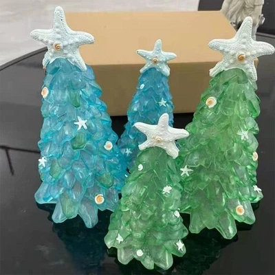 Turquoise Sea Starfish Christmas Tree Ornaments Glass Santa Tree Collectibles🎄 - Image 1 of 4