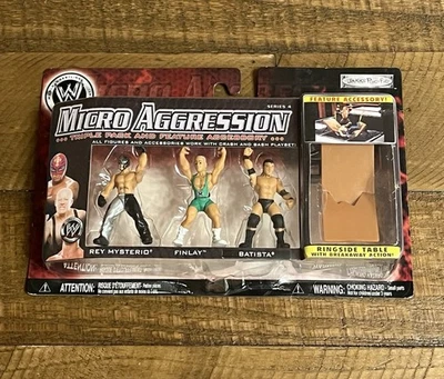 WWE Micro Aggression Series 4 Rey Mysterio Finlay Batista Ringside Table RARE - Image 1 of 4