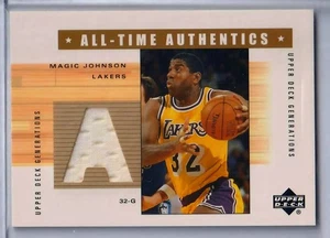 2002-03 Upper Deck Magic Johnson Los Angeles Lakers Game Used Jersey card - Picture 1 of 2