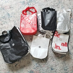 Lot Of 6 Lululemon Reusable Shopping Bags Small Size And Large - Picture 1 of 3