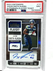 Jaxon Smith-Njigba Seattle 2023 Contenders /149 Optic Rookie AUTO MINT PSA 9 - Bild 1 von 4
