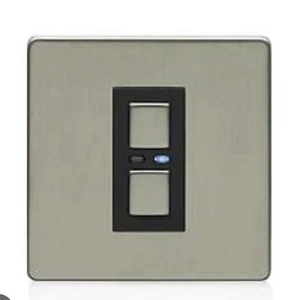 LightwaveRF LW450 BLK 2-Way Dimmer Switch 1 Gang Black Chrome Connect Series New - Picture 1 of 2