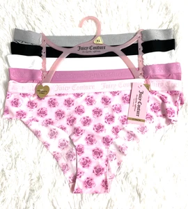 Juicy Couture No Panty Lines Unterwäsche 5er Pack rosa Blumen schwarz weiß Höschen - Bild 1 von 8