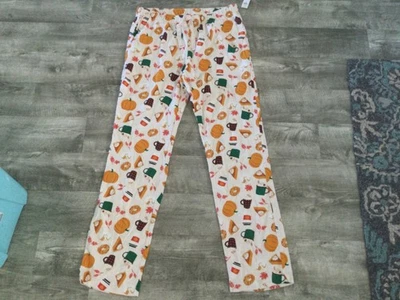 NUEVO PANTALÓN PIJAMA ESTAMPADO ACCIÓN DE GRACIAS GRANDE ESTAMPADO PASTEL CALABAZA Y ESTAMPADO LATTE Foto 1 de 4
