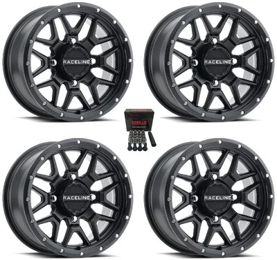 Raceline Krank 15" UTV Wheels/Rims Black Can-Am Commander Maverick (4) Foto 1 de 3