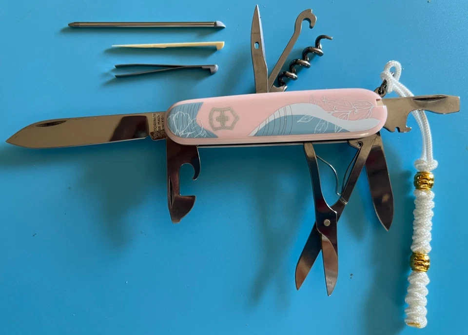 Victorinox  Paris design,with pen and white/gold lanyard ,91mm, Color Design - Image 1 of 4