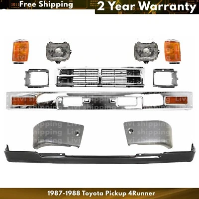 Front Bumper Grille & Head Light Kit For 1987-1988 Toyota Pickup 4Runner - Image 1 of 4
