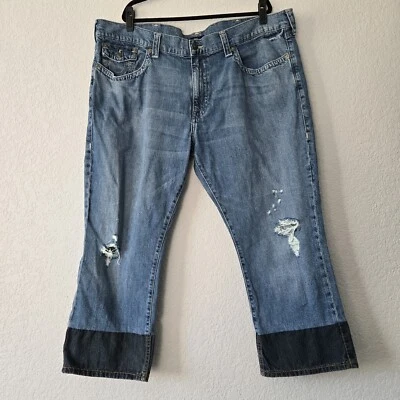 True Religion 46 Womens Ricky Rigid Straight Jean Colorblock hem - Image 1 of 4