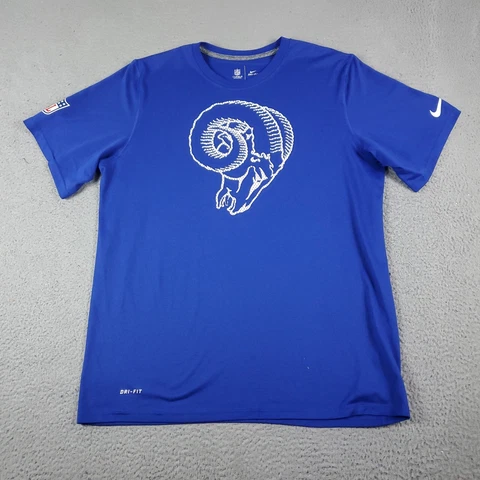 Nike Los Angeles Rams T Shirt Mens Large Blue NFL Football Short Sleeve * Cover