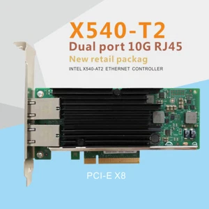 RJ45 Network Adapter Express x8 Intel Ethernet 10Gb PCIE PCI Converged X540-T2 - Picture 1 of 5