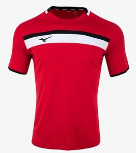 Mizuno Hombres Entrenamiento de Verano 19 Camisetas Rojo Negro Top Camisa Jersey P2MA9K0662 - Imagen 1 de 4