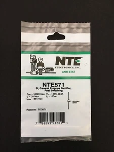 NTE571 - General Purpose Rectifier, 3A 1000V Soft Recovery Controlled Avalanche - Picture 1 of 1