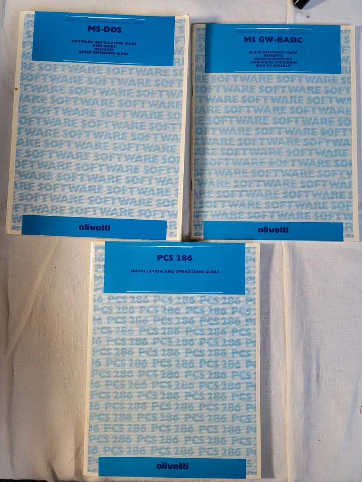 3 Vintage Olivetti Computer Manuals MS-Dos Installation Guides - Image 1 of 1