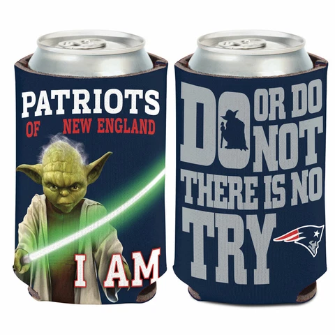 NEW ENGLAND PATRIOTS STAR WARS YODA SOFT FOAM CAN BOTTLE COOZIE COOLER HOLDER Cover