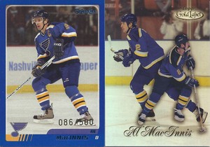 Al MacInnis 1998-99 Topps Gold Label & 2003-04 O-Pee- Chee Blue /500 Cards 