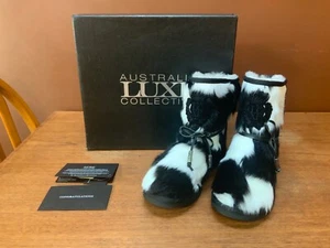 Australia Luxe Collective Black Heritage Short Goat Black-White Boots US Size 7 - Picture 1 of 6