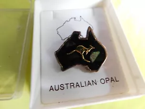 VINTAGE AUSTRALIAN OPAL BROOCH IN THE SHAPE OF AUSTRALIA - Picture 1 of 3
