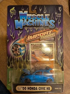 Funline Muscle Machines Import Tuner 00 Honda Civic HB Blue 1/64 (2002) - Image 1 of 3