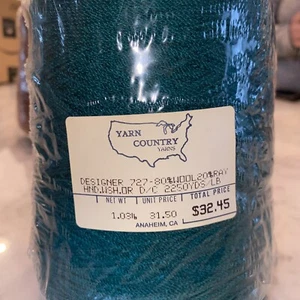 Yarn Country Designer 727 Wool/Rayon 1.03lb 2250Yds GREEN - Picture 1 of 3