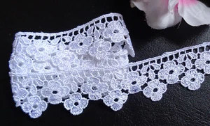 Venise Lace, 1+5/8 inch wide white color selling by the yard - Picture 1 of 1