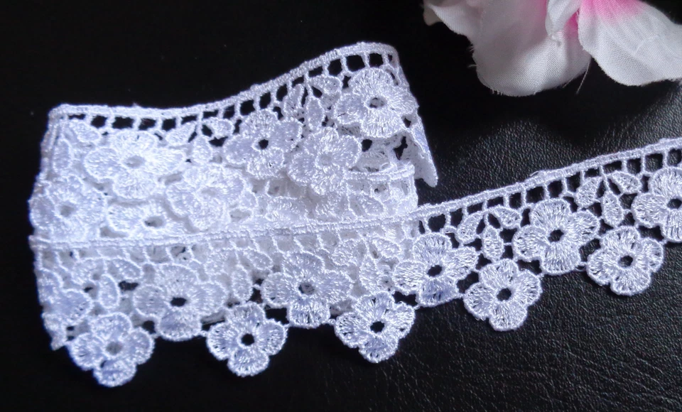 Venise Lace, 1+5/8 inch wide  white color  selling by the yard - Image 1 of 1