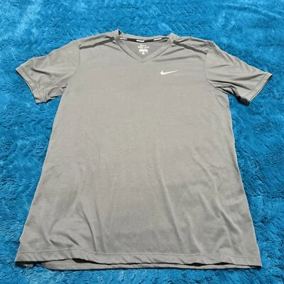Nike Running Dri-Fit Hombres Camiseta Gris Entrenamiento Manga Corta Talla: M 589674-065 Foto 1 de 4
