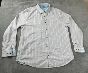 Carbon 2 Cobalt Button Up Shirt Mens XL White Blue Black Long Sleeve Casual - Picture 1 of 11