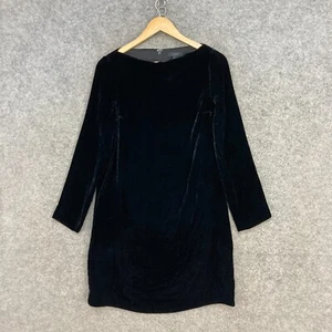 COS Womens Dress Size 34 Small Black Velvet Boat Neck Long Sleeve Pockets 44920 - Picture 1 of 11