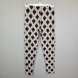 Leggings alla caviglia neri ornamento natalizio poliestere spandex taglia unica - Foto 1 di 6