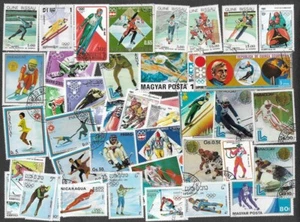 OLYMPICS WINTER SPORTS  100 ALL DIFFERENT STAMPS COLLECTION    19/4/25 - Picture 1 of 1