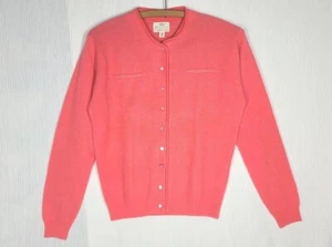 Cárdigan Suéter De Colección Años 50 Rosa Melocotón Lana Angora Perla Caña Botones Monarca M  - Imagen 1 de 6