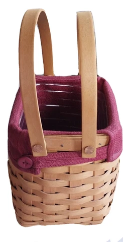 2002 Longaberger Double Wood Handles Rectangular Basket Plastic Protector Liner Cover