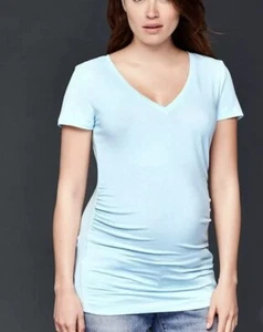 Camiseta Gap Maternity Pure Body Cuello en V Talla L Azul Mangas Cortas Embarazo Top - Imagen 1 de 11