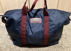 Oscar De La Renta Fashion Tote Bag 15"WX12"HX6"D, Dark Blue, Nylon, Liner, used - Picture 1 of 13