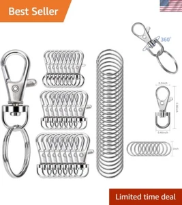 1000 PCS Metal Swivel Snap Hooks 500 Pieces with Key Rings 500 Pieces - Keych... - Picture 1 of 6