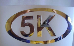 5K MARATHON SILVER MIRROR CHROME DECAL VINYL GRAPHIC CAR SUV MARATHON RACE AUTO - Picture 1 of 1