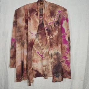 ROUGH and TUMBLE VINTAGE sz S/M tie dye cropped swing jacket - Picture 1 of 11