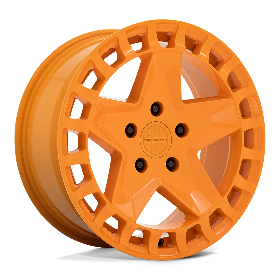 Conjunto de 4 rodas 17x8 Victor Equipment ALPEN laranja brilhante 5x130 (10mm) - Imagem 1 de 4