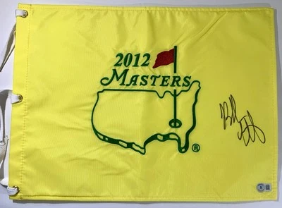 Bandera Masters Augusta National Golf Beckett 2012 firmada por Bubba Watson certificado de autenticidad bajo Foto 1 de 4