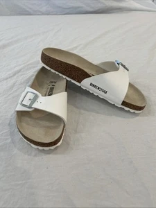 Birkenstock Madrid Birko-Flor™ Pantolette Sandale, Weiß, Größe 39 EU 8-8,5 US - Bild 1 von 12