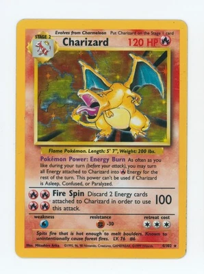 1999 Charizard Pokemon Base Set #4 English Version Holo Pokemon TCG Card 4/102 - Image 1 of 3