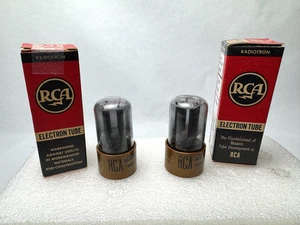 Tubo piastra nero base marrone RCA 6SN7 GTY. Coppia abbinata. Testato molto buono (B) - Foto 1 di 8
